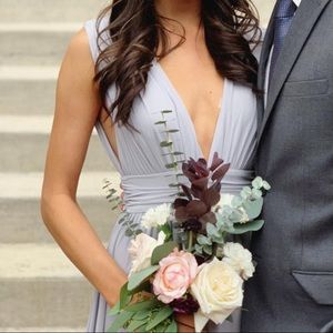 Heavenly hues light grey maxi dress Lulus